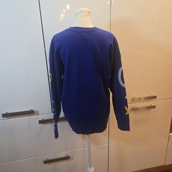 VTG Disney Angry Jumping Donald Duck Crewneck Pullover Sweater Unisex XS Blue - Picture 5 of 9